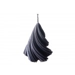 Свеча Елка, ароматическая, черная с серебристым напылением