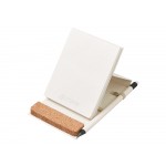 Блокнот с подставкой для телефона из пробки Milky S, молочно-белый