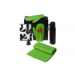 Подарочный набор с варежками, шарфом и термосом, зеленое яблоко