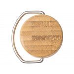 Термобутылка Нобук из переработанной нержавеющей стали, с бамбуковой крышкой, темно-зеленый