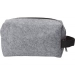 Косметичка из РПЕТ фетра с ручкой Felt, серый с черным