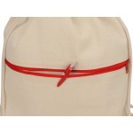 Рюкзак-мешок хлопковый Lark с цветной молнией, натуральный/красный