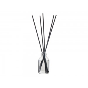 Диффузор с ароматом Табак и ваниль, 30мл, стекло, пробка, палочки 5 шт., мешочек из органзы черный