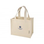 Мини эко-сумка Odessa с клинчиком, изготовленная из переработанного хлопка, сертифицированного согласно GRS, плотностью 220 г/м², объемом 9 л - Натуральный