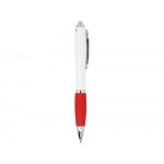 Ручка пластиковая шариковая CARREL с антибактериальным покрытием, белый/красный