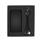 Набор из внешнего акуумулятора и универсального кабеля с подсветкой лого Reserve LED, 10000mAh, черный