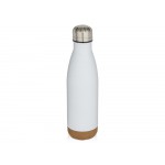 Бутылка для воды Cove из нержавеющей стали с двойными стенками и вакуумной изоляцией, объемом 500 мл, с пробковыми деталями - Белый
