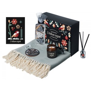 Подарочный набор с пледом, свечой и диффузором