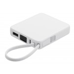 Внешний аккумулятор со встроенным кабелем USB-C Дэнси, 5000 мАч, белый