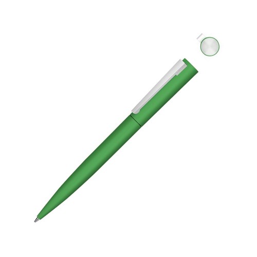 Металлическая шариковая ручка soft touch Brush gum, зеленый