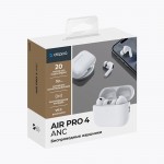 Беспроводные наушники с микрофоном Air Pro 4 ANC, TWS, BT 6.0, 300 мАч, ANC, QI, белый, Deppa