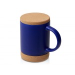 Кружка 450 мл с пробковым дном с крышкой Корк & Бон, глубокий синий