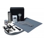 Подарочный набор с перчатками, термосом и чаем, серый