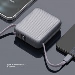 Внешний АКБ NRG Turbo Cable 10000 mAh, 22,5Вт, графит, Deppa