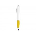 Ручка пластиковая шариковая CARREL с антибактериальным покрытием, белый/желтый