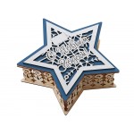 Шкатулка из фанеры в виде звезды Asteris, сине-серебристый