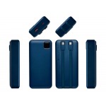 Внешний аккумулятор со встроенными кабелями Фрэйм Про, быстрая зарядка, 20000мач, тёмно-синий