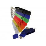 USB-флешка на 256 Гб 2 в 1 поворотный механизм, c дополнительным разъемом Type-C с одноцветным металлическим клипом, белый