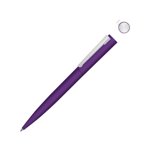 Металлическая шариковая ручка soft touch Brush gum, фиолетовый