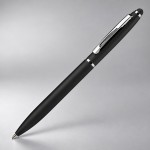 Ручка металлическая шариковая Глори Софт soft-touch, черный