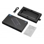 Внешний аккумулятор со встроенными кабелями Фрэйм, 10000мач, черный