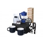 Подарочный набор c френчпрессом, кружками и чаем, синий