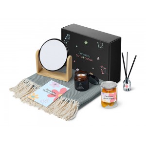 Подарочный набор Re:f. Shelter  с пледом, зеркалом, свечой и диффузором