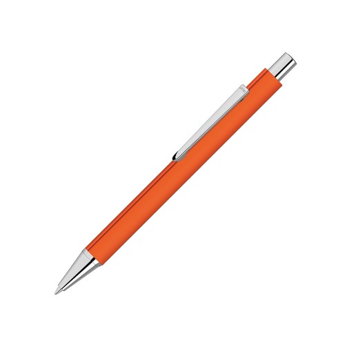 Ручка шариковая металлическая Pyra soft-touch с зеркальной гравировкой, оранжевый