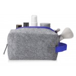 Косметичка из РПЕТ фетра с ручкой Felt, серый с синим