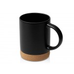 Кружка 450 мл с пробковым дном с крышкой Корк & Бон, черный