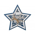 Шкатулка из фанеры в виде звезды Asteris, сине-серебристый