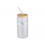 Ёмкость Mirage из боросиликатного стекла объемом 500 мл с одинарными стенками и крышкой из бамбука - Прозрачный