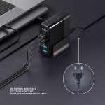 Зарядная станция 3xUSB Type-C, 2xUSB, PD, QC, 140Вт, черный, Deppa