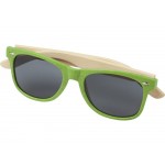 Sun Ray очки с бамбуковой оправой, зеленый лайм