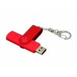 Флешка с поворотным механизмом, c дополнительным разъемом Micro USB, 16 Гб, красный