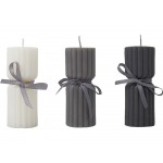 Набор свечей с гранями Vela, темно-серый, белый