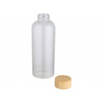 Бутылка Mirage из боросиликатного стекла объемом 650 мл с одинарными стенками и крышкой из бамбука - Прозрачный