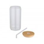 Ёмкость Mirage из боросиликатного стекла объемом 500 мл с одинарными стенками и крышкой из бамбука - Прозрачный