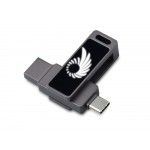 Флешка 32 ГБ USB Type-C и USB 3.0 с подсветкой лого Спинлайт