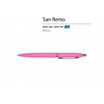 Ручка металлическая шариковая San Remo, софт-тач, 1.0 мм, ярко-розовый