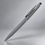 Ручка металлическая шариковая Глори Софт soft-touch, серый