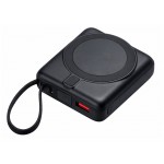 Магнитный беспроводной внешний аккумулятор c подсветкой лого Энчант, 10000 мАч, черный