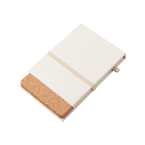 Блокнот с подставкой для телефона из пробки Milky S, молочно-белый