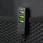 АЗУ 1 USB + 3 USB для пассажиров, QC 3.0, 7А, алюминий, графит, Deppa