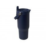 Термостакан Bronx объемом 900 мл из меди и переработанной нержавеющей стали, сертифицированной по стандарту RCS, с вакуумной изоляцией и крышкой с двойной функцией - Темно - синий