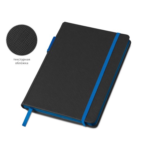 Бизнес блокнот Bossy Junior с цветным срезом, твердая обложка, 96 листов, черный и синий