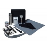 Подарочный набор с перчатками, термосом и чаем, черный