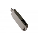 USB-флешка на 16 Гб поворотный механизм 2 в 1, c дополнительным разъемом Type-C с одноцветным металлическим клипом, серый