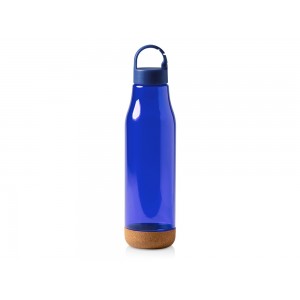 Бутылка Basti с пластиковым корпусом и пробковым дном, королевский синий