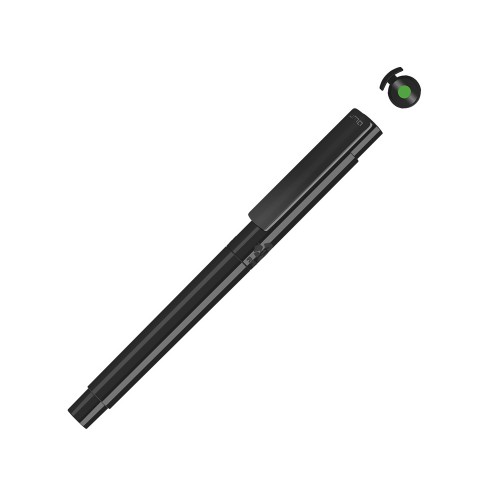 Капиллярная ручка в корпусе из переработанного материала rPET RECYCLED PET PEN PRO FL, черный с салатовым